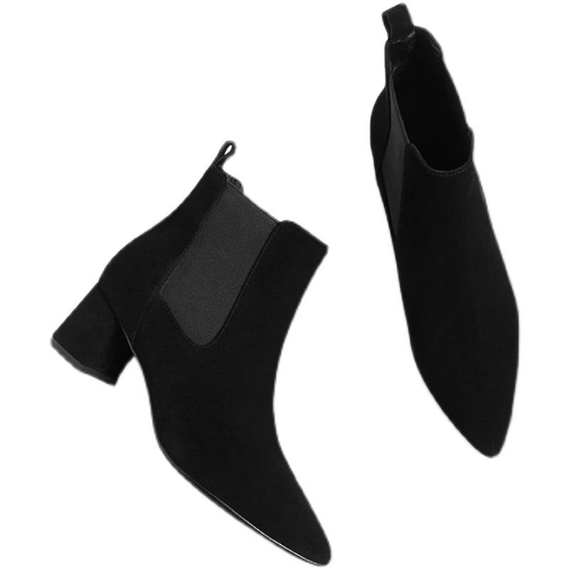 Vīriešu Chelsea zābaki ar elastīgu augšdaļu, gumijas zole, vulkanizēta konstrukcija, elastīgs aizvērums ar jostu, Korejas versijas stils