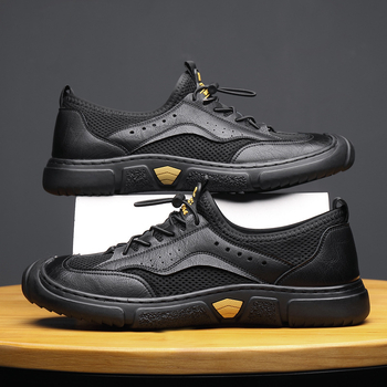 Мъжки ежедневни клогове със смесена горна част, дишащи, остър нос, гумена подметка, лято 2025