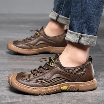 Мъжки ежедневни клогове със смесена горна част, дишащи, остър нос, гумена подметка, лято 2025