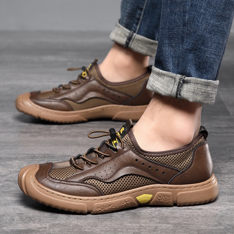 Мъжки ежедневни клогове със смесена горна част, дишащи, остър нос, гумена подметка, лято 2025