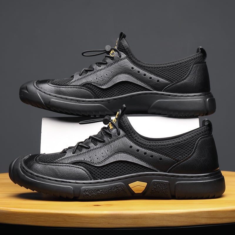 Мъжки ежедневни клогове със смесена горна част, дишащи, остър нос, гумена подметка, лято 2025