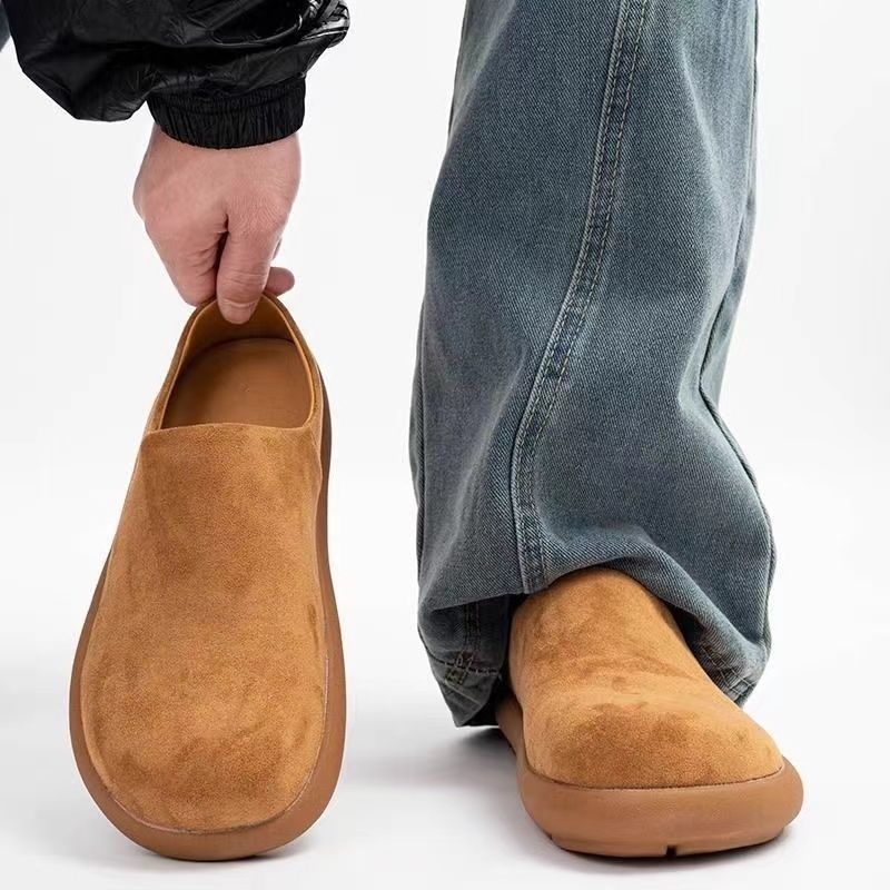 Ανδρικά σανδάλια από split δέρμα, καουτσούκ σόλα, Vulkanized κατασκευή, χαλαρό στυλ