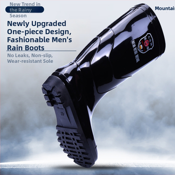 Vīriešu PVC augstās lietus zābaki ar gumijas zoli, ūdensdroši, pretslīdoši, izturīgi pret skābēm un sārmiem