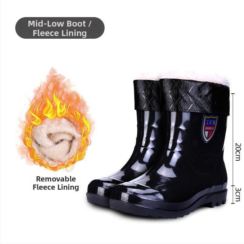 Vīriešu PVC augstās lietus zābaki ar gumijas zoli, ūdensdroši, pretslīdoši, izturīgi pret skābēm un sārmiem