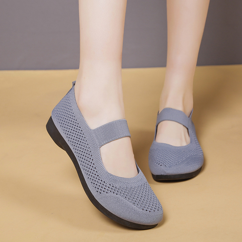 Légáteresztő hálós cipő slip-on Fly weaving felsőrésszel, alacsony profilú, PVC talp