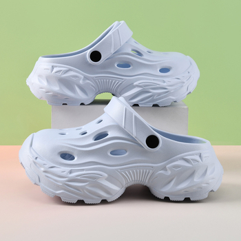 Unisex EVA Crocs stila klogs ar 5 cm bieza zole, pretslīdēšana, izturīgas pret nolietojumu, elpojošas, viengabala veidots