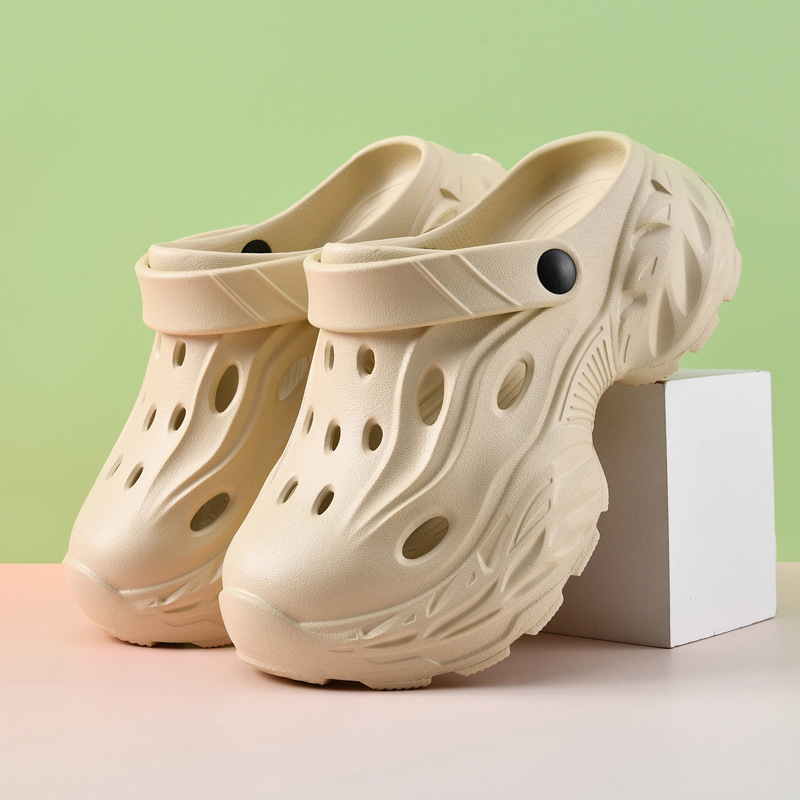 Unisex EVA Crocs stila klogs ar 5 cm bieza zole, pretslīdēšana, izturīgas pret nolietojumu, elpojošas, viengabala veidots