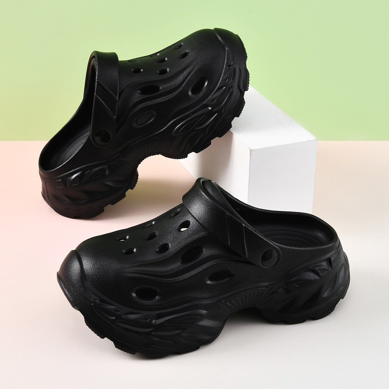 Unisex EVA Crocs stila klogs ar 5 cm bieza zole, pretslīdēšana, izturīgas pret nolietojumu, elpojošas, viengabala veidots