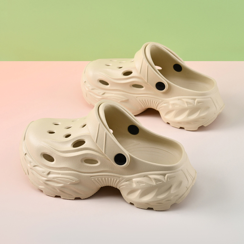 Unisex EVA Crocs stila klogs ar 5 cm bieza zole, pretslīdēšana, izturīgas pret nolietojumu, elpojošas, viengabala veidots