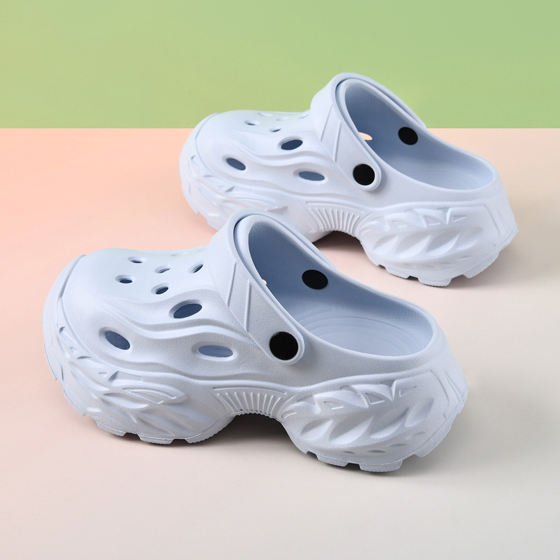 Unisex EVA Crocs stila klogs ar 5 cm bieza zole, pretslīdēšana, izturīgas pret nolietojumu, elpojošas, viengabala veidots