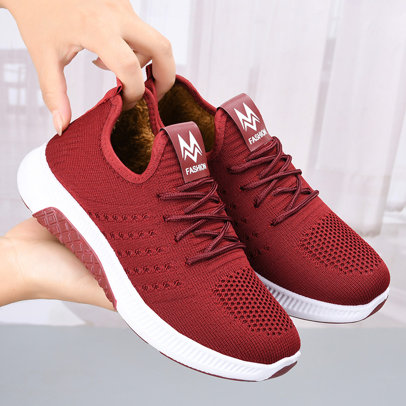 Naistele puuvillased jalanõud tekstilise ülaosaga, soe kunstliku lühikese karvase vooder, libisev sisseastumisega slip-on, ümmargune varvas, lame kanna, PVC tald, sobib sügisel ja talvel