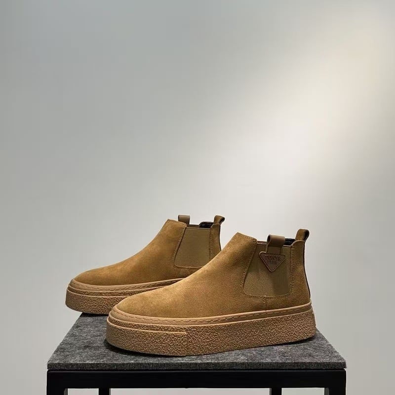 Vyriniai Martin batai, velūro viršus su PU, gumos padas, vidutinio aukščio batų vamzdelis, plokščias kulnas