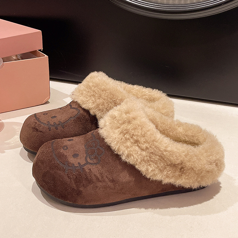 Γυναικείες παντόφλες σε στυλ Birkenstock, ζεστές με γούνινη επένδυση και παχιά σόλα, επάνω μέρος από συνθετικό δέρμα, σόλα από TPR, κυκλοφορούν την άνοιξη του 2025