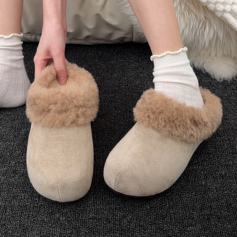 Γυναικείες παντόφλες σε στυλ Birkenstock, ζεστές με γούνινη επένδυση και παχιά σόλα, επάνω μέρος από συνθετικό δέρμα, σόλα από TPR, κυκλοφορούν την άνοιξη του 2025