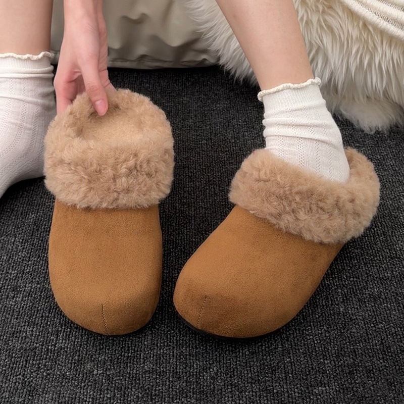 Γυναικείες παντόφλες σε στυλ Birkenstock, ζεστές με γούνινη επένδυση και παχιά σόλα, επάνω μέρος από συνθετικό δέρμα, σόλα από TPR, κυκλοφορούν την άνοιξη του 2025