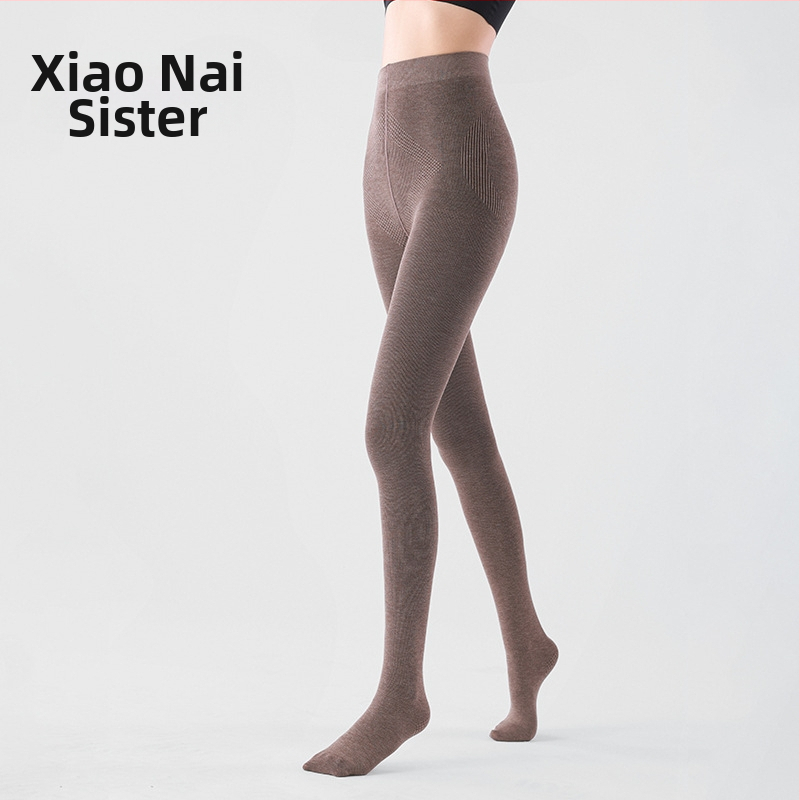 Dámske pančuchy na báze vrstvy s fleecovou výstelkou, viskóza, hrubé, zdvíhanie zadku, tvarovanie siluety, jednofarebné