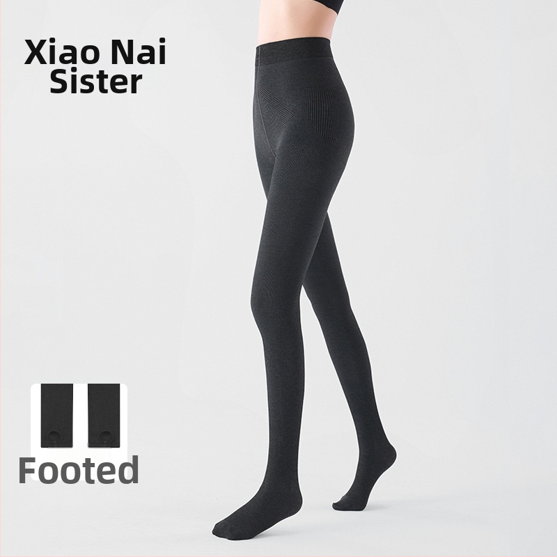 Dámske pančuchy na báze vrstvy s fleecovou výstelkou, viskóza, hrubé, zdvíhanie zadku, tvarovanie siluety, jednofarebné