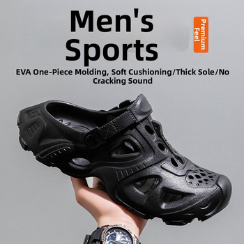 Meeste EVA sandaalid mustriga, EVA materjal, libisemiskindlad, kevad-suve-sügis