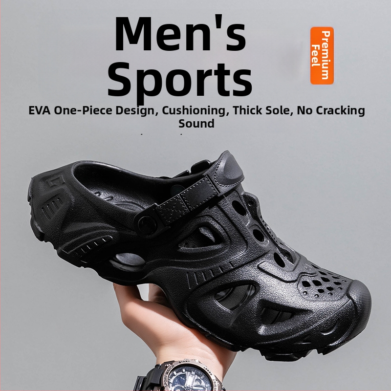 Meeste EVA sandaalid mustriga, EVA materjal, libisemiskindlad, kevad-suve-sügis