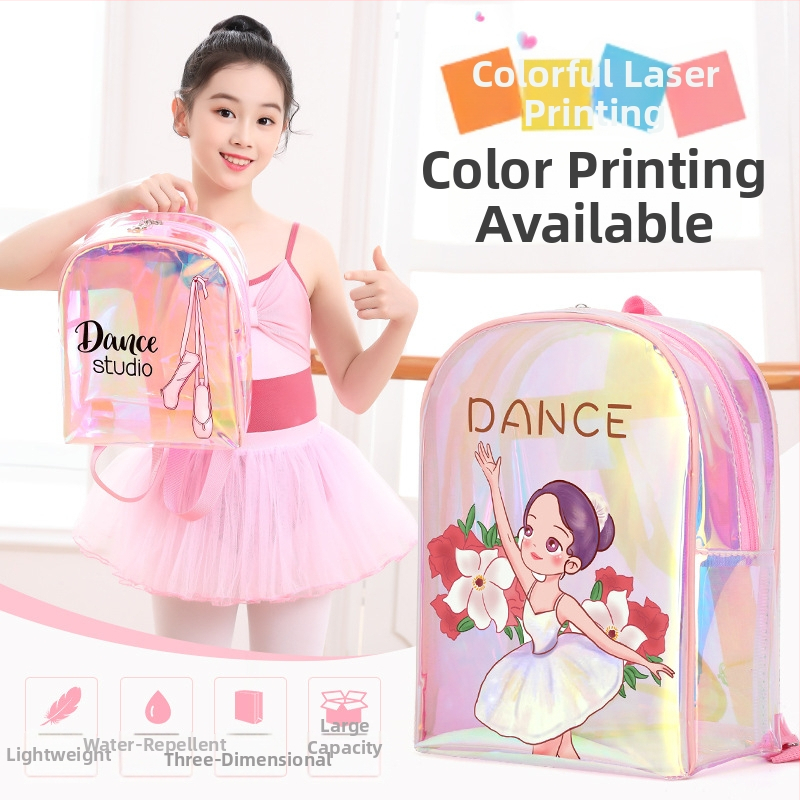 PU-materjalist tantsu seljakott tüdrukutele – kumer õla rihm, anime karikatuuride muster, sobib siseruumides sportimiseks