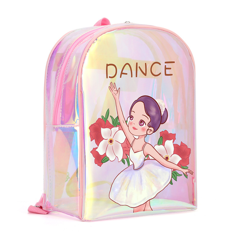 PU anyagú lány-tánc hátizsák – görbült vállpánt, anime karikatúra mintázat, beltéri sportokhoz
