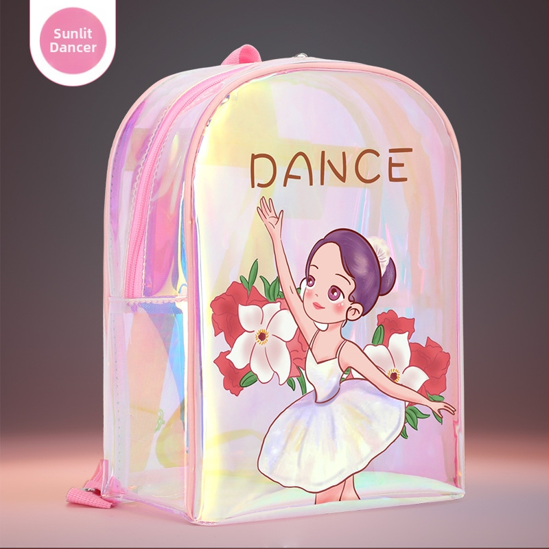 PU-materjalist tantsu seljakott tüdrukutele – kumer õla rihm, anime karikatuuride muster, sobib siseruumides sportimiseks