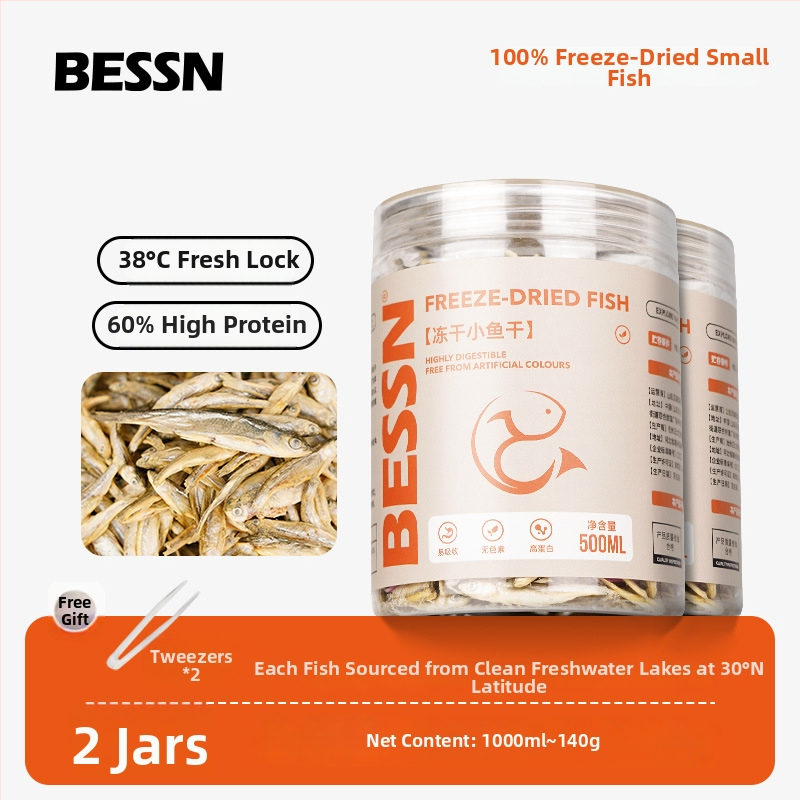 Bessen kilpkonnade toit – sügavkülmutatud kuivatatud väikesed kalad ja kuivatatud alligaatori kilpkonnakommid akvaariumikasvanikele