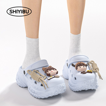 Crocs stila slip-on čības ar EVA materiālu, 5–7 cm bieza zole, pretslīdēšanas, elpojošas