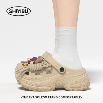 Crocs stila slip-on čības ar EVA materiālu, 5–7 cm bieza zole, pretslīdēšanas, elpojošas