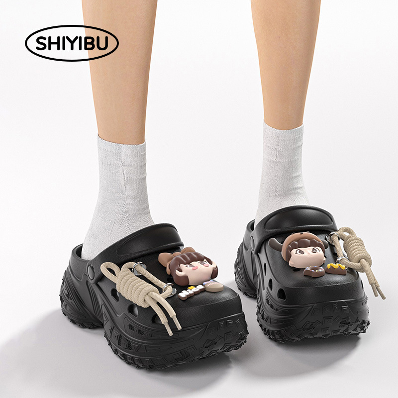 Crocs stila slip-on čības ar EVA materiālu, 5–7 cm bieza zole, pretslīdēšanas, elpojošas