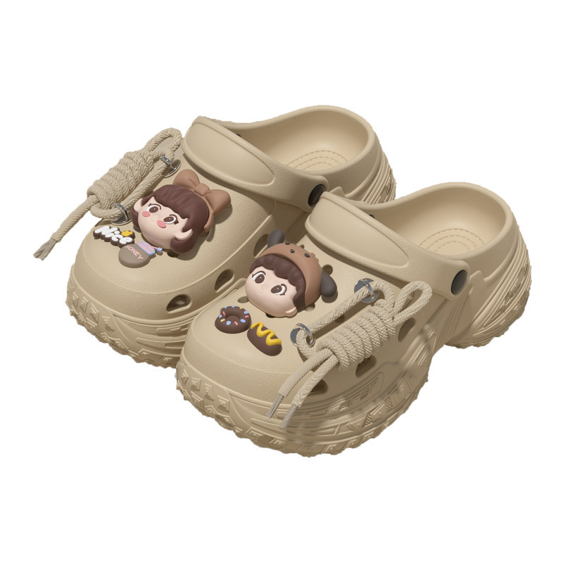 Crocs stila slip-on čības ar EVA materiālu, 5–7 cm bieza zole, pretslīdēšanas, elpojošas