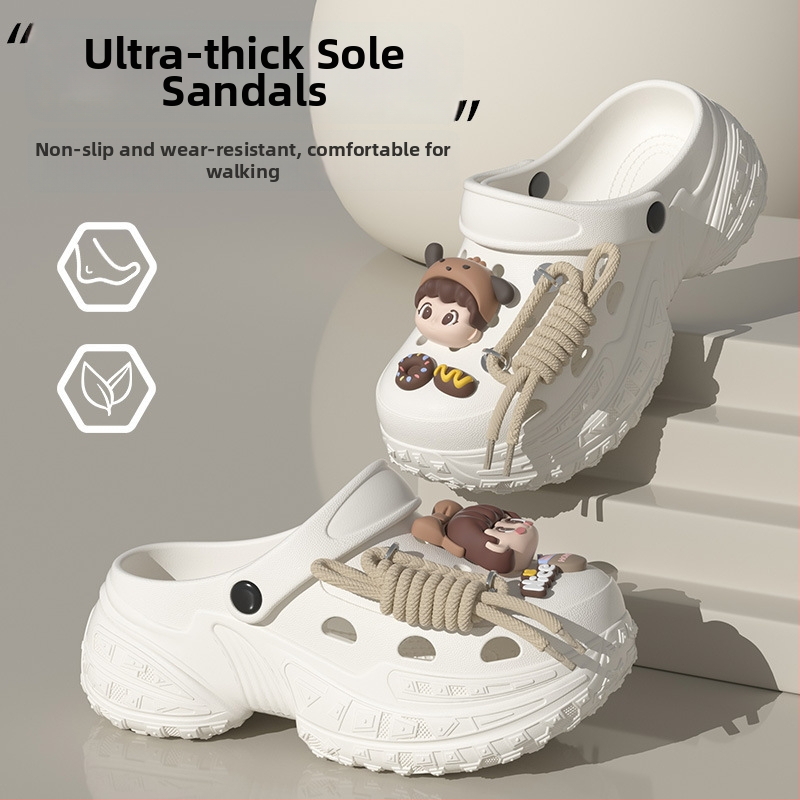 Crocs stila slip-on čības ar EVA materiālu, 5–7 cm bieza zole, pretslīdēšanas, elpojošas