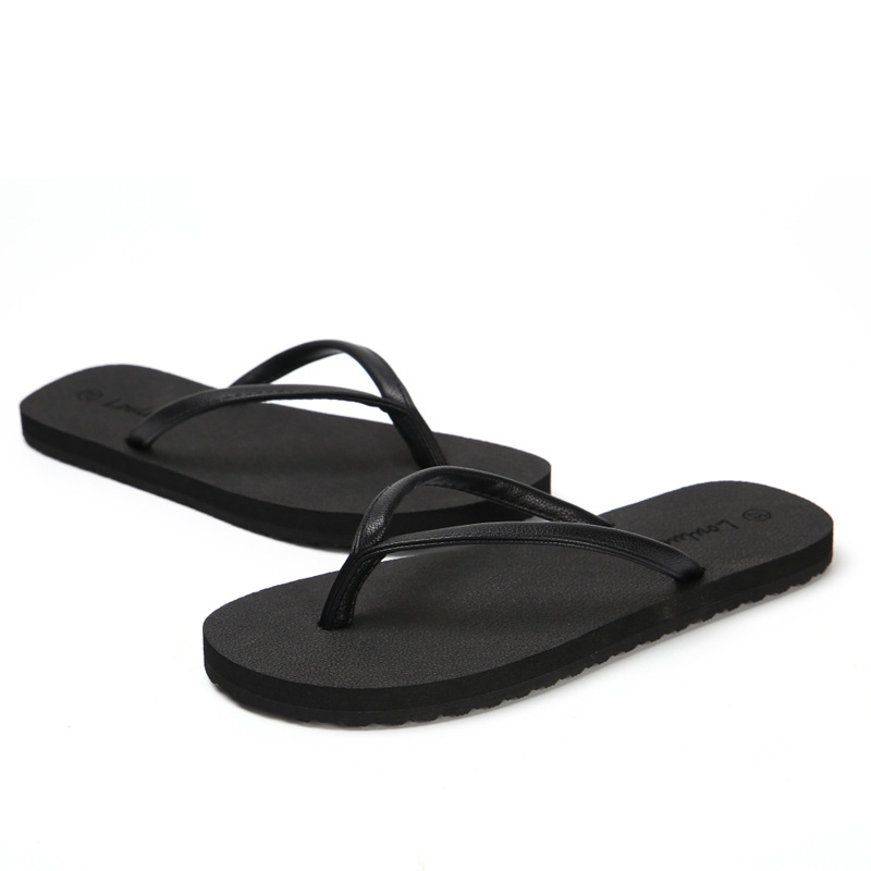 Flip-flopovi za plažu — PU gornji dio, gumeni đon, zatvaranje klipom, ravna peta, ležerni stil