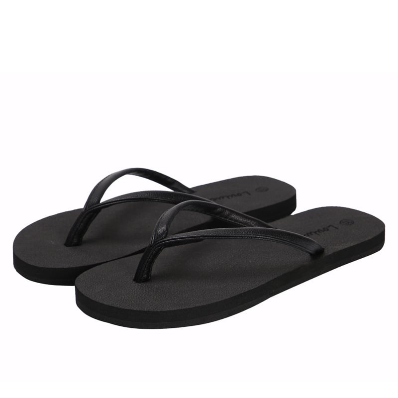 Flip-flopovi za plažu — PU gornji dio, gumeni đon, zatvaranje klipom, ravna peta, ležerni stil