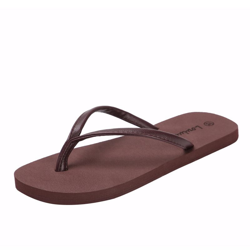 Flip-flopovi za plažu — PU gornji dio, gumeni đon, zatvaranje klipom, ravna peta, ležerni stil