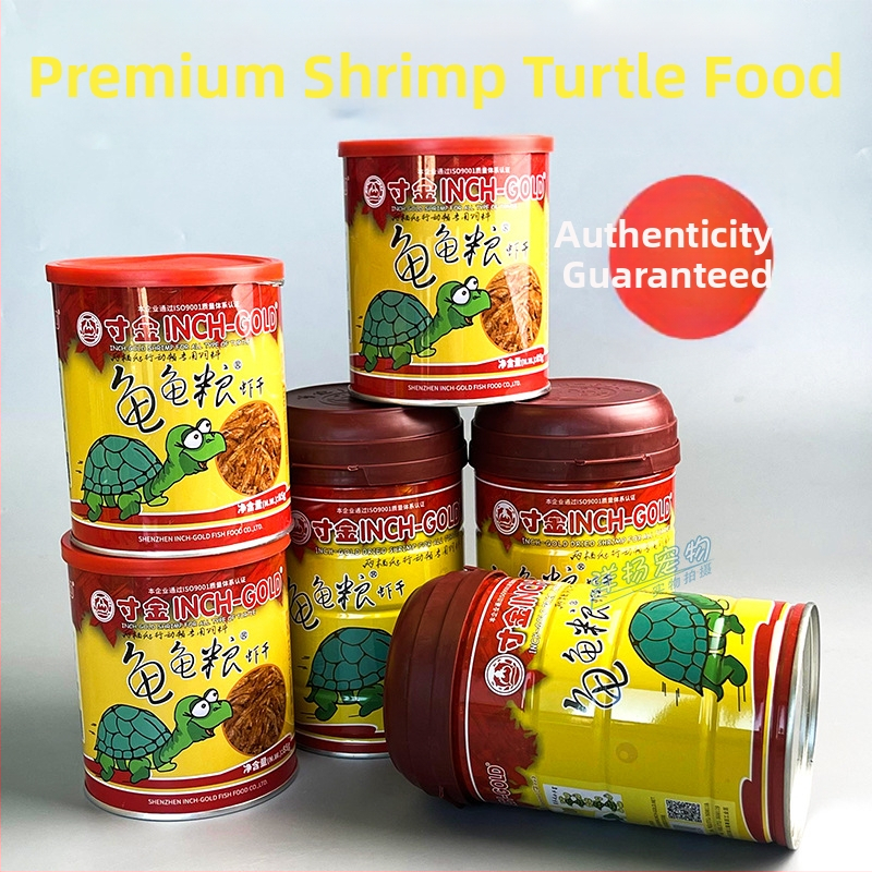 Džiovintos krevetės želvėms – plaukianti, universali vandens ir pusiau vandens vėžliams, 120 g po skardinę, 48 skardinės dėžėje, prekinis ženklas Inch of Gold, prekės kodas CJ03