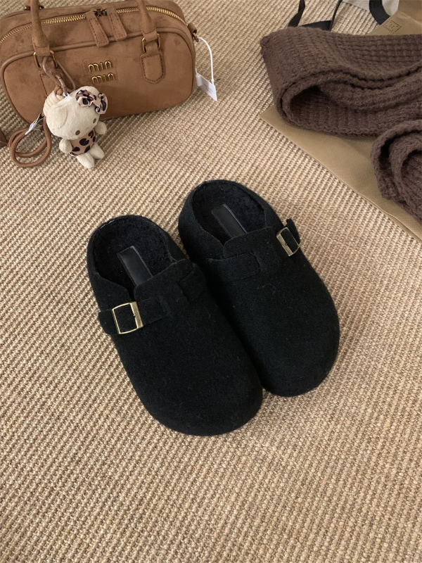 Sievišķīgie velūra loaferi ar mākslīgu kažoku, 5 cm iekšējā augstuma palielinājums, gumijas zole, Korejas stila dizains