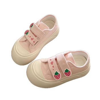 Moterų kanvas bateliai su Velcro užsegimu, žemas viršus, PU viršus, gumos padas, vidus audinys, Korėjietiškas stilius, ruduo 2025 leidimas