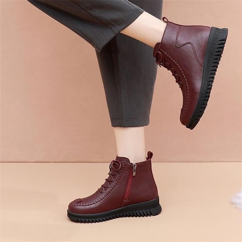 Talvised naiste puuvillased kingad fliisvooderiga, külgmine tõmblukk, ümmarguse ninaga, kunst PU ülemine osa, kummist tald