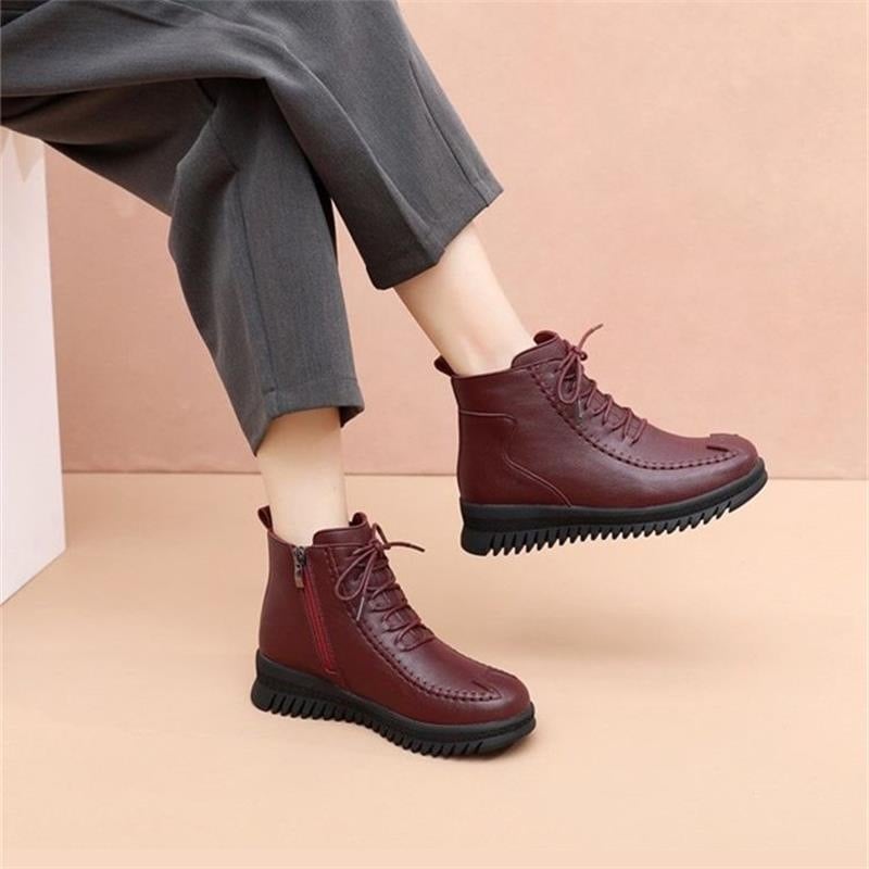 Talvised naiste puuvillased kingad fliisvooderiga, külgmine tõmblukk, ümmarguse ninaga, kunst PU ülemine osa, kummist tald