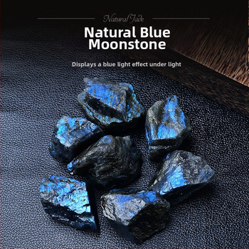 Kristāla rauga difūzijas akmens ar mēness akmeni un Labradorītu akvārijam un puķu poda dekorēšanai (Kristāla rauga; Mēness akmens; Labradorīts)