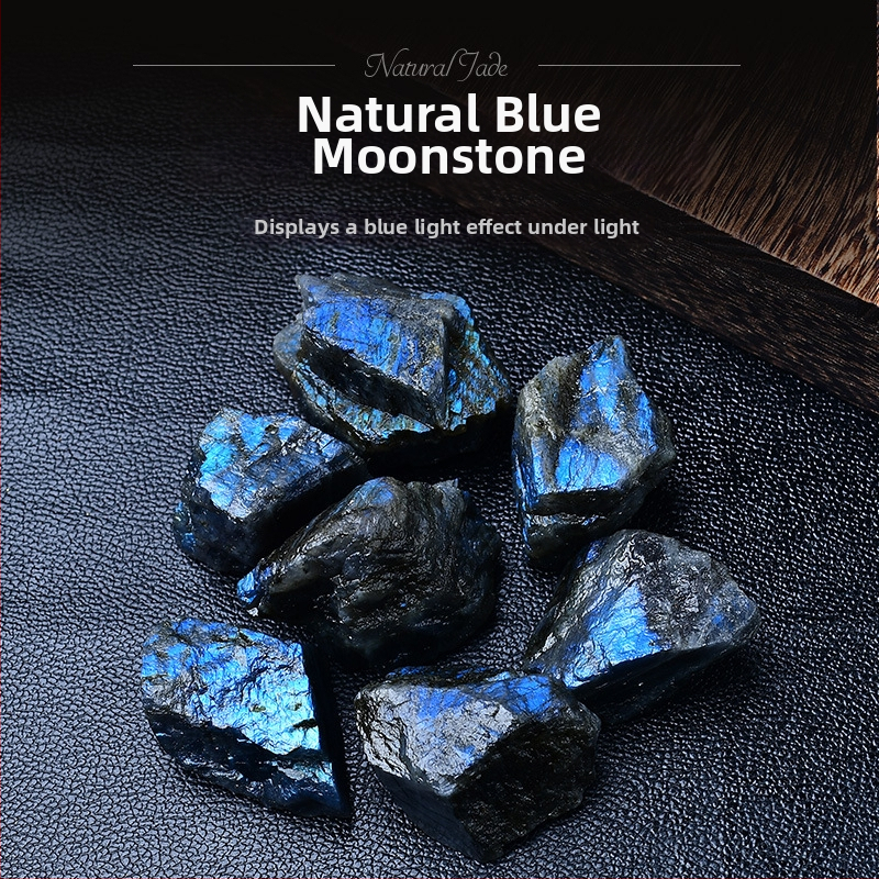 Kristāla rauga difūzijas akmens ar mēness akmeni un Labradorītu akvārijam un puķu poda dekorēšanai (Kristāla rauga; Mēness akmens; Labradorīts)