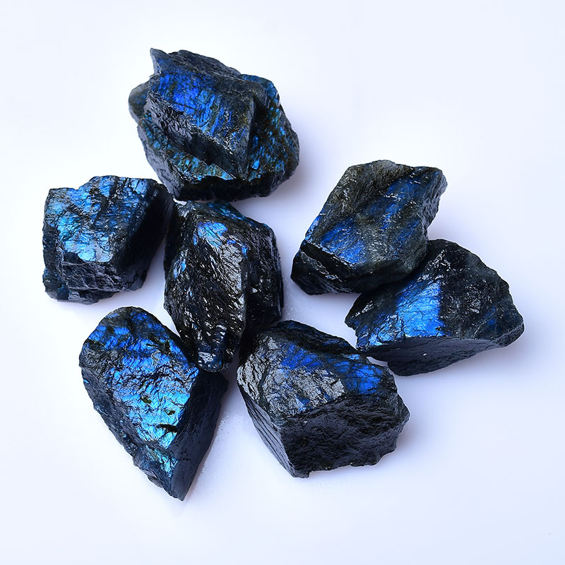 Kristāla rauga difūzijas akmens ar mēness akmeni un Labradorītu akvārijam un puķu poda dekorēšanai (Kristāla rauga; Mēness akmens; Labradorīts)