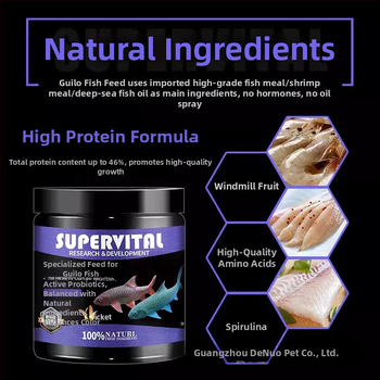 Gilo fish feed - akvariumo žuvų ėdalo, nereikia importo; 24 buteliukai dėžutėje; 1 kg; prekės kodas: Gilo fish feed