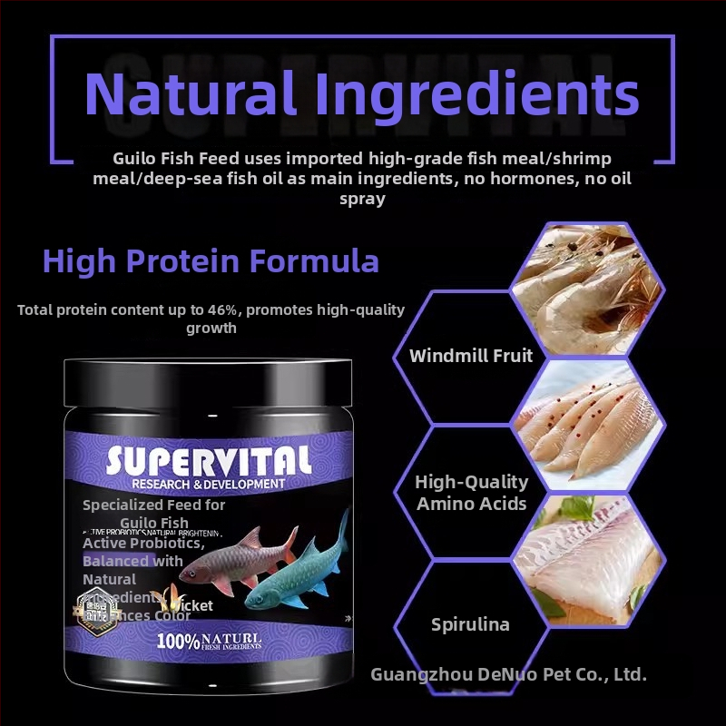 Gilo fish feed - akvārija zivju barība, nav importēts; 24 pudeles kastē; 1 kg; preces kods: Gilo fish feed