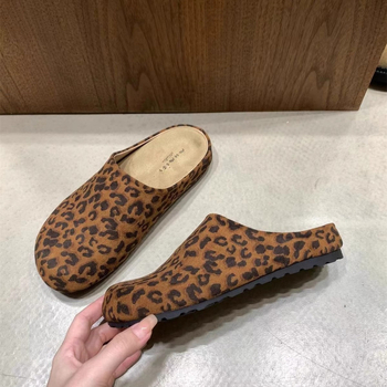 Retro velūra sieviešu slip-on sandales ar korķa zolīti un gumijas zoli, zoles biezums 0–3 cm, vienkārša uzvilkšana, rudens 2024 izlaidums