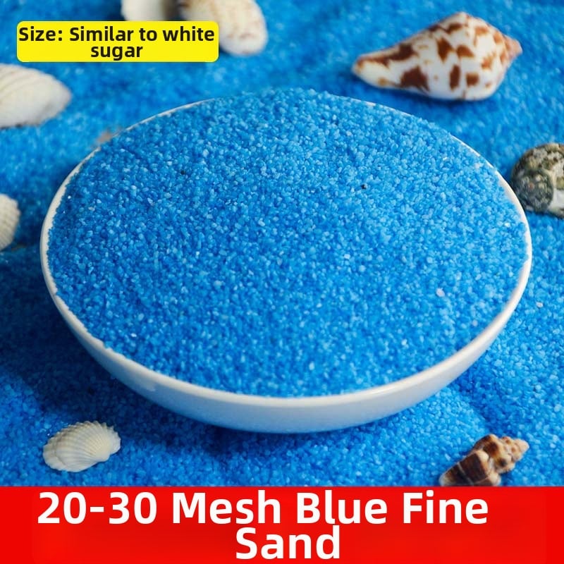 Dekoratívny piesok pre mikro krajinky (morská modrá), kameňová základňa, 500 g, na dekoráciu