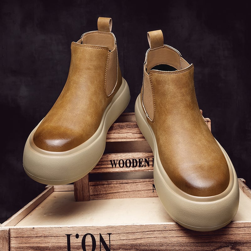 Martin bateliai, britiško stiliaus slip-on Chelsea, viršus iš mikropluošto odos, padas iš gumos putų, žemas nugaros dydis