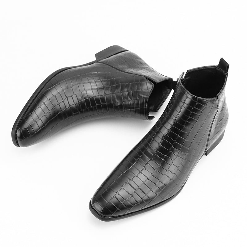 Vyriniai Chelsea batai, kvadratinės nosies, PU viršus, PVC padas, vidutinio aukščio kulnas, žemas kontūras