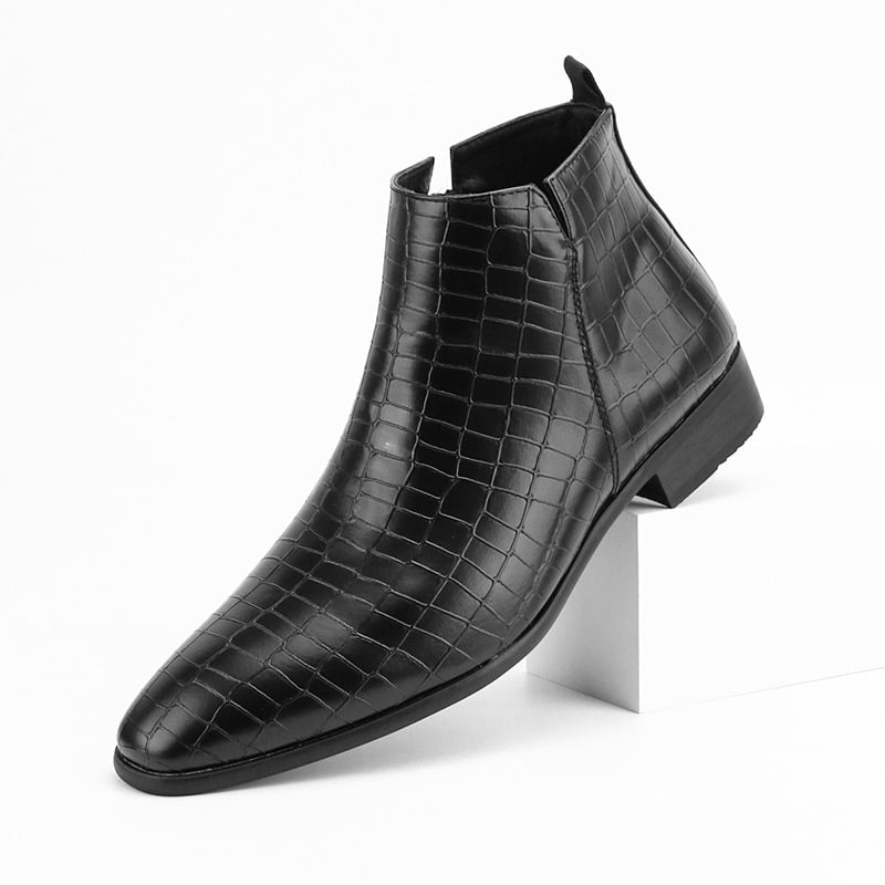 Vyriniai Chelsea batai, kvadratinės nosies, PU viršus, PVC padas, vidutinio aukščio kulnas, žemas kontūras